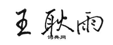 駱恆光王耿雨行書個性簽名怎么寫