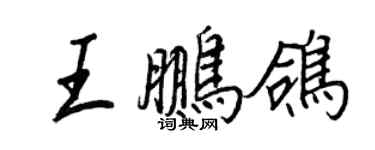 王正良王鵬鴿行書個性簽名怎么寫