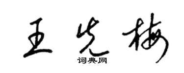 梁錦英王先梅草書個性簽名怎么寫