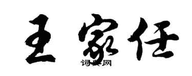胡問遂王家任行書個性簽名怎么寫