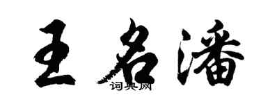 胡問遂王名潘行書個性簽名怎么寫