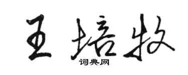 駱恆光王培牧行書個性簽名怎么寫