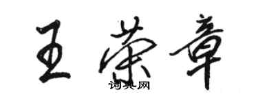 駱恆光王榮章行書個性簽名怎么寫