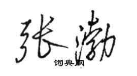 駱恆光張渤行書個性簽名怎么寫