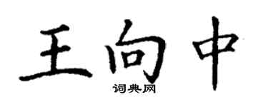丁謙王向中楷書個性簽名怎么寫