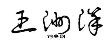 曾慶福王洲洋草書個性簽名怎么寫