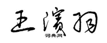 曾慶福王濱羽草書個性簽名怎么寫