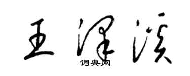 梁錦英王澤溪草書個性簽名怎么寫