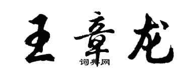 胡問遂王章龍行書個性簽名怎么寫