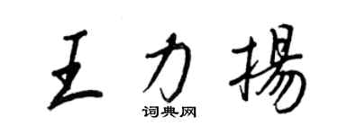 王正良王力揚行書個性簽名怎么寫