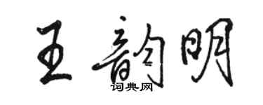駱恆光王韻明行書個性簽名怎么寫