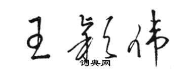 駱恆光王穎偉草書個性簽名怎么寫