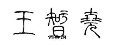 陳聲遠王智堯篆書個性簽名怎么寫