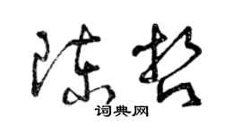 曾慶福陳哲草書個性簽名怎么寫