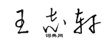 駱恆光王志軒草書個性簽名怎么寫