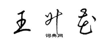 梁錦英王升花草書個性簽名怎么寫