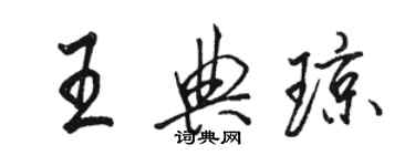 駱恆光王典瓊行書個性簽名怎么寫