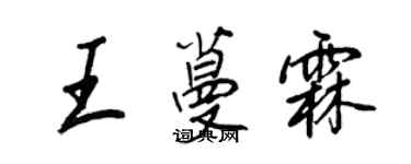 王正良王蔓霖行書個性簽名怎么寫