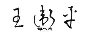 駱恆光王衛平草書個性簽名怎么寫