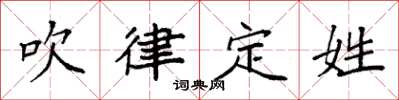 袁強吹律定姓楷書怎么寫