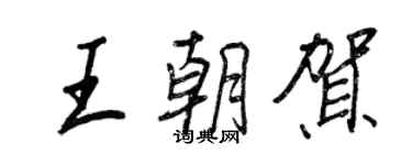 王正良王朝賀行書個性簽名怎么寫