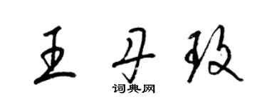 梁錦英王丹玫草書個性簽名怎么寫