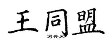 丁謙王同盟楷書個性簽名怎么寫