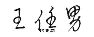 駱恆光王任男草書個性簽名怎么寫