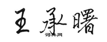 駱恆光王承曙行書個性簽名怎么寫