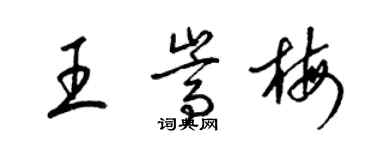 梁錦英王嵩梅草書個性簽名怎么寫