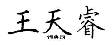 丁謙王天睿楷書個性簽名怎么寫