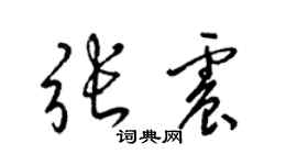 梁錦英張震草書個性簽名怎么寫