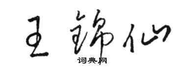 駱恆光王錦仙草書個性簽名怎么寫