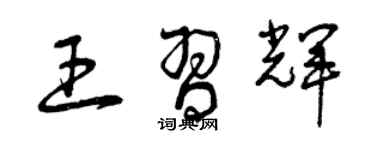 曾慶福王習輝草書個性簽名怎么寫