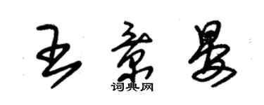 朱錫榮王景晏草書個性簽名怎么寫