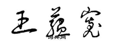 曾慶福王蘊寬草書個性簽名怎么寫