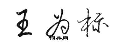 駱恆光王為標行書個性簽名怎么寫