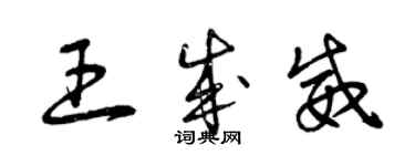 曾慶福王成威草書個性簽名怎么寫