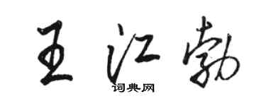 駱恆光王江勃行書個性簽名怎么寫