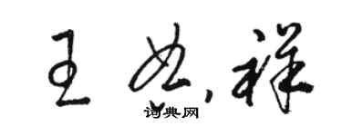 駱恆光王典祥草書個性簽名怎么寫