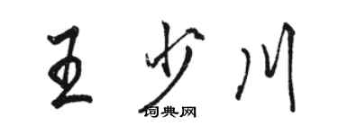 駱恆光王少川行書個性簽名怎么寫