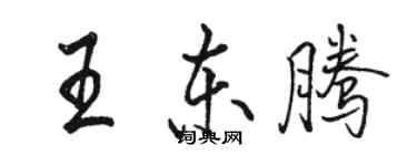 駱恆光王東騰行書個性簽名怎么寫