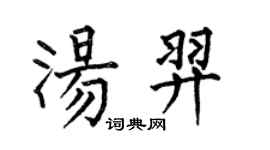 何伯昌湯羿楷書個性簽名怎么寫