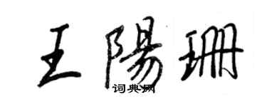 王正良王陽珊行書個性簽名怎么寫