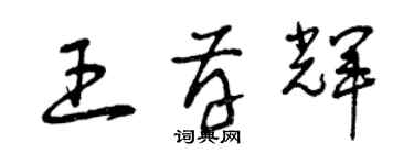 曾慶福王存輝草書個性簽名怎么寫