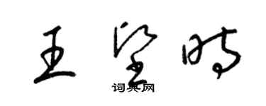 梁錦英王堅時草書個性簽名怎么寫