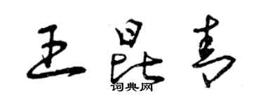 曾慶福王昆青草書個性簽名怎么寫