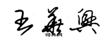 朱錫榮王華興草書個性簽名怎么寫