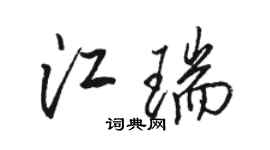 駱恆光江瑞行書個性簽名怎么寫