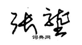 朱錫榮張壟草書個性簽名怎么寫